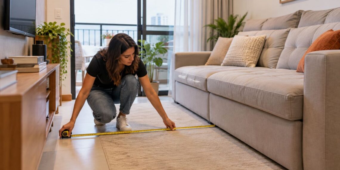 Sofá retrátil para sala pequena: moradora aprende a calcular o espaço de circulação antes de decidir o tamanho do estofado