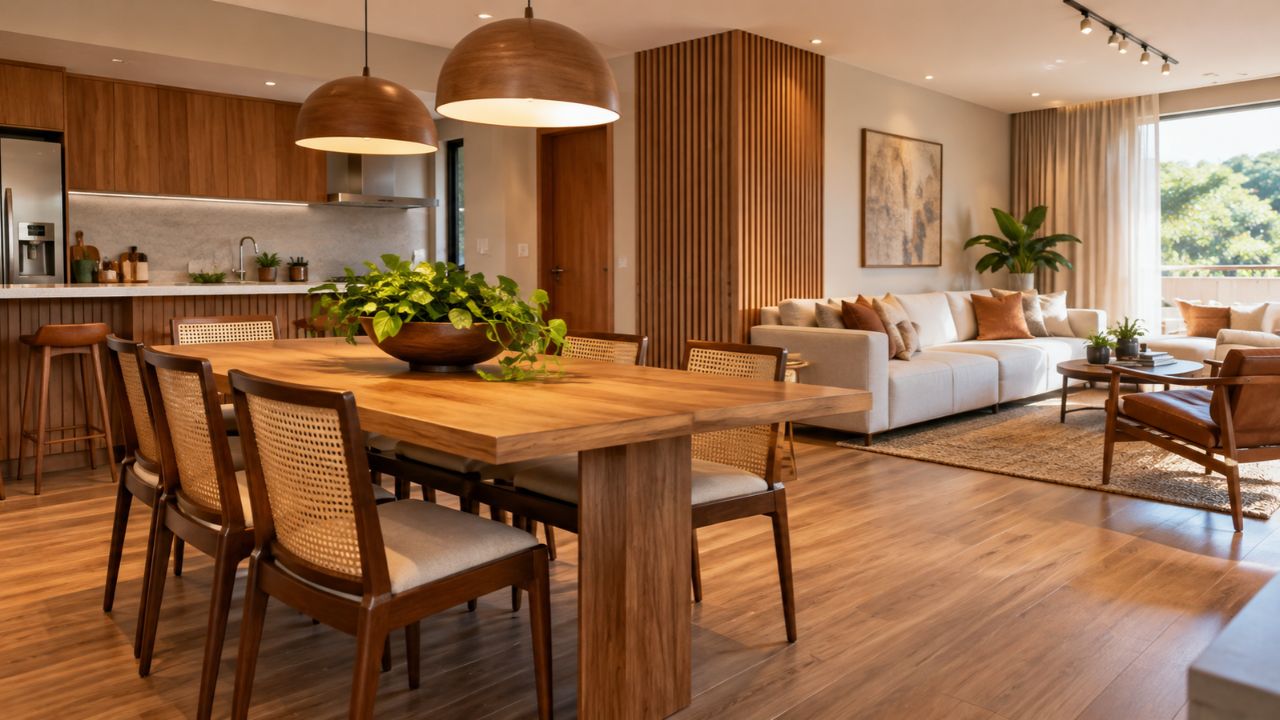 Tons de madeira diferentes podem conviver na decoração; veja o que observar antes de misturar