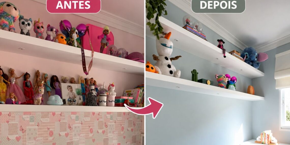 Transformação de quarto sem obra: arquiteta retira o rosa de suíte e cria base atemporal para a pré-adolescência